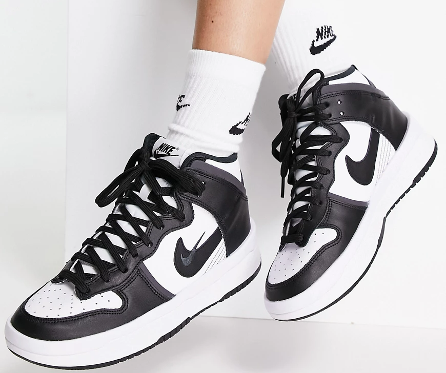 Giày Nike Dunk High Rebel 'Black White' DH3718-104 - Ảnh 6