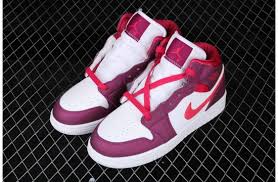 Giày Nike Air Jordan 1 Mid GS 'Rush Pink' 555112-661 - Ảnh 5