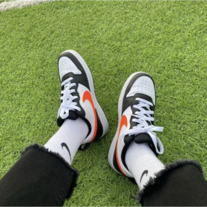 Alternative view of Giày Nike Court Borough Low 2 GS 'White Black Orange' BQ5448-115