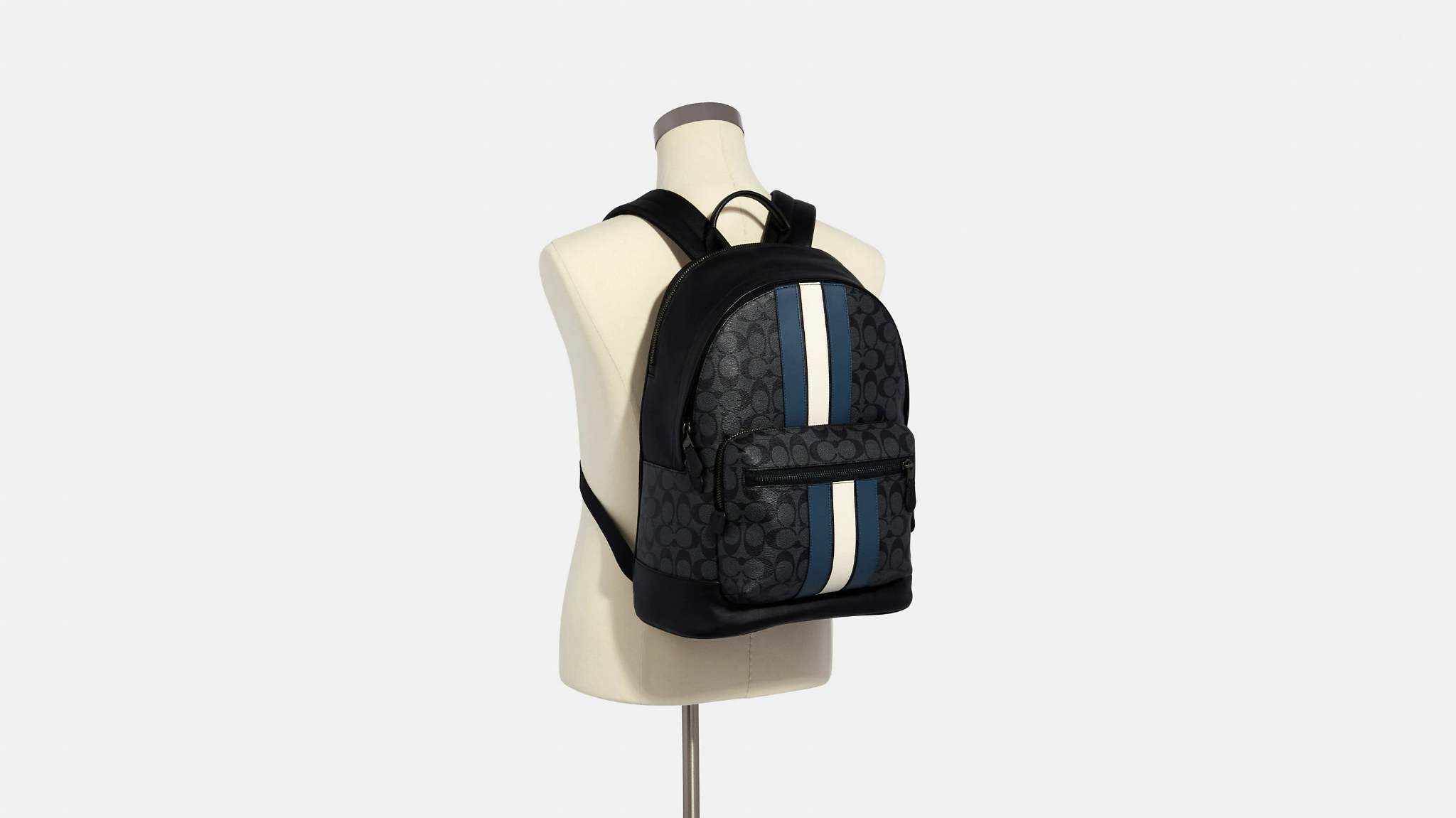 Balo Coach West Backpack Signature Canvas Varsity 'Denim' 3001-QBOH0