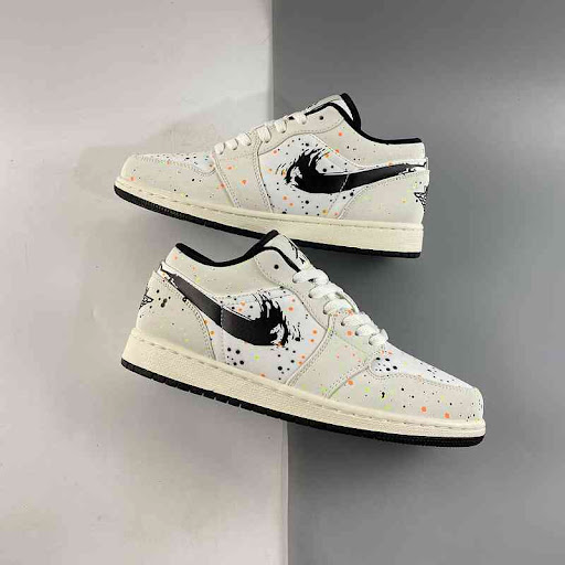 Giày Nike Air Jordan 1 Low SE GS 'Paint Splatter' DH3295-100 - Ảnh 5