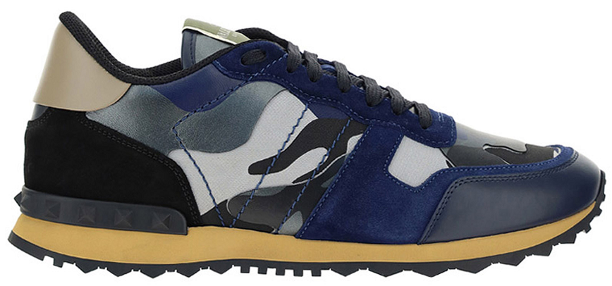 Giày Valentino Garavani Leather Rockrunner 'Blue' VY2S0723XVUBY0