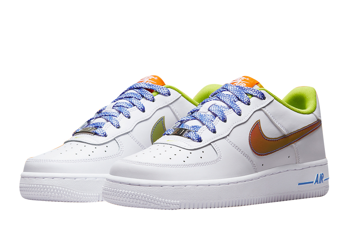 Giày Nike Air Force 1 Low GS Iridescent Swoosh DQ7767-100 - Ảnh 2