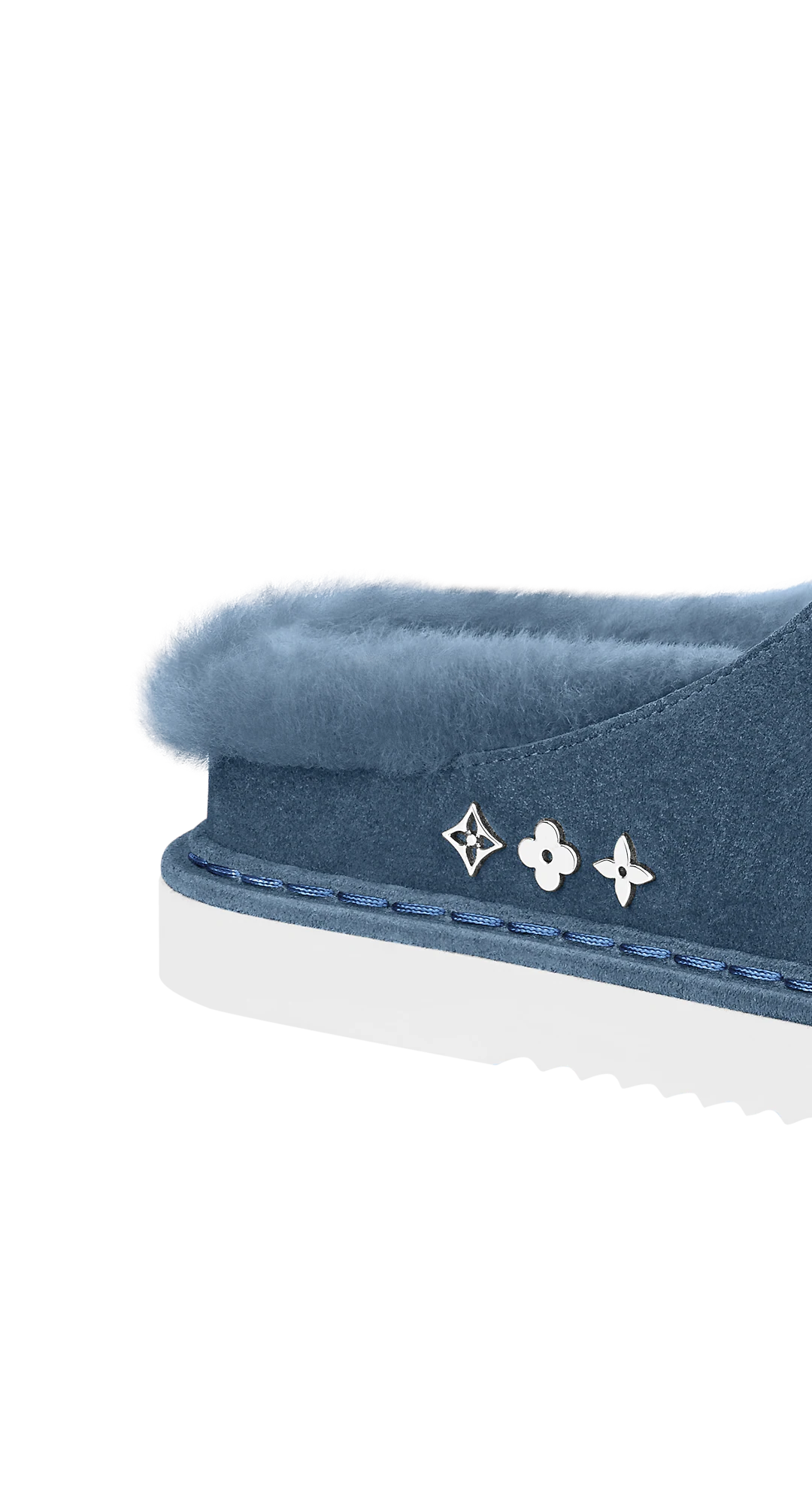 Giày Louis Vuitton LV Easy Mules With Fur 'Blue' 1A9INY - Ảnh 3