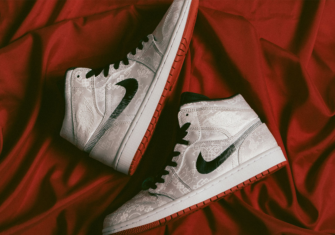 Giày Nike Clot x Air Jordan 1 Mid 'Fearless' CU2804-100 - Ảnh 5