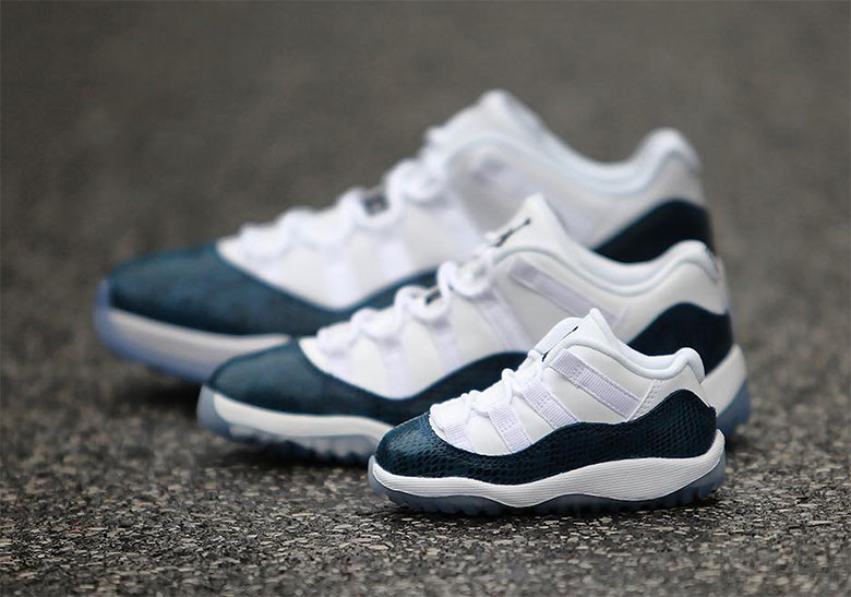 Giày Nike Air Jordan 11 Retro Low GS 'Navy Snakeskin' 2019 CD6847-102 - Ảnh 2