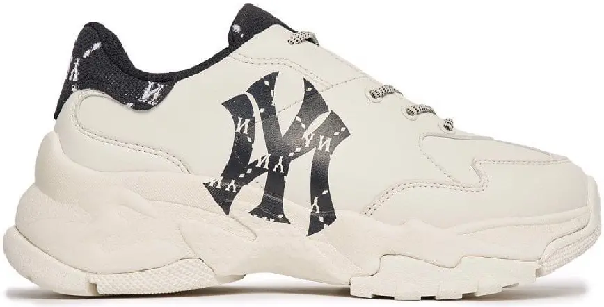 Giay MLB Big Ball Chunky Diamond Monogram NY 'White Black' 3ASHCDM2N-50BKS