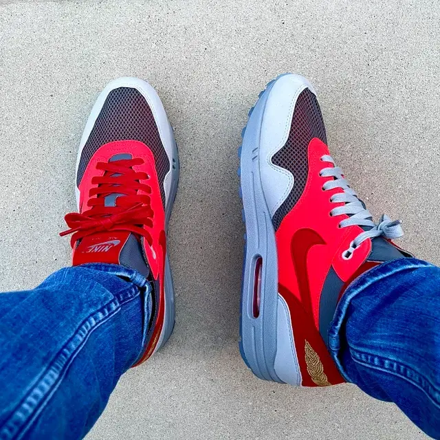 Alternative view of Giày Nike CLOT x Air Max 1 'Kiss Of Death Solar Red' DD1870-600