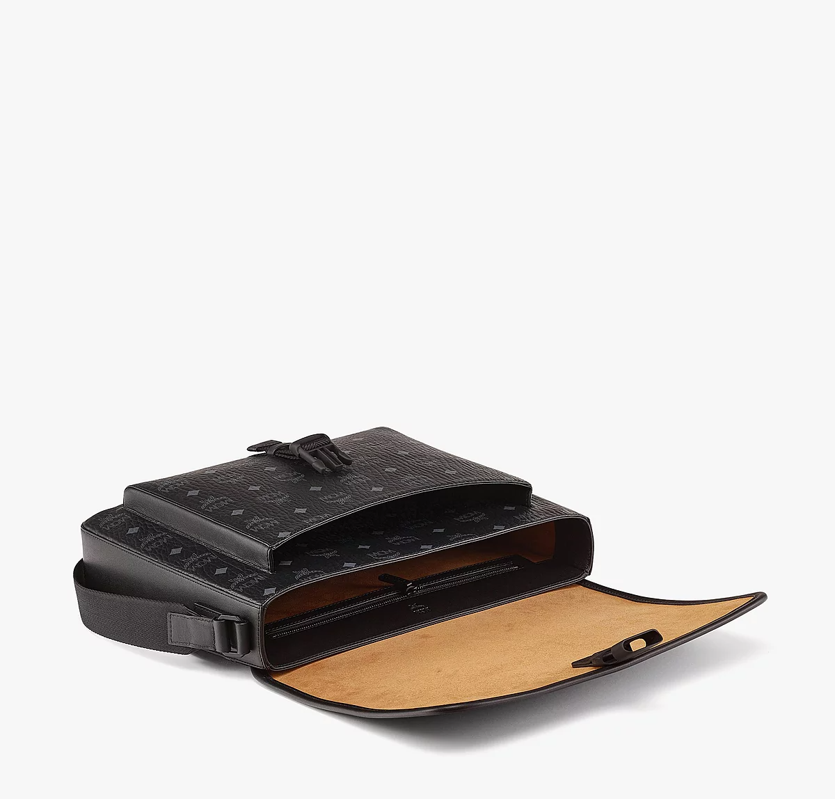 Túi MCM Klassik Messenger in Visetos 'Black' MMMCAKK02BK001 - Ảnh 6