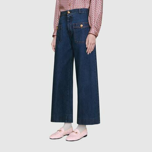 Alternative view of Giày Gucci Jordaan Tweed Loafers In Light Pink Tweed 431467-GYV10-5760