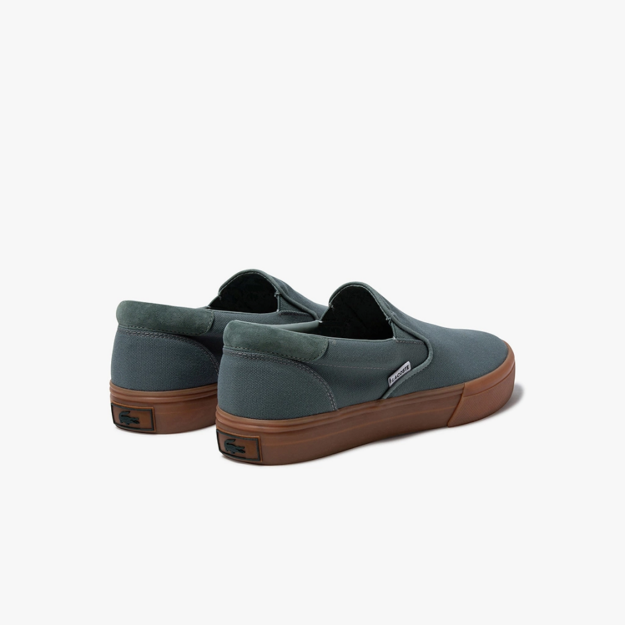Giày Lacoste Jump Serve Slip Canvas Vulcanised Green Gum 7-42CMA0033AAT - Ảnh 3
