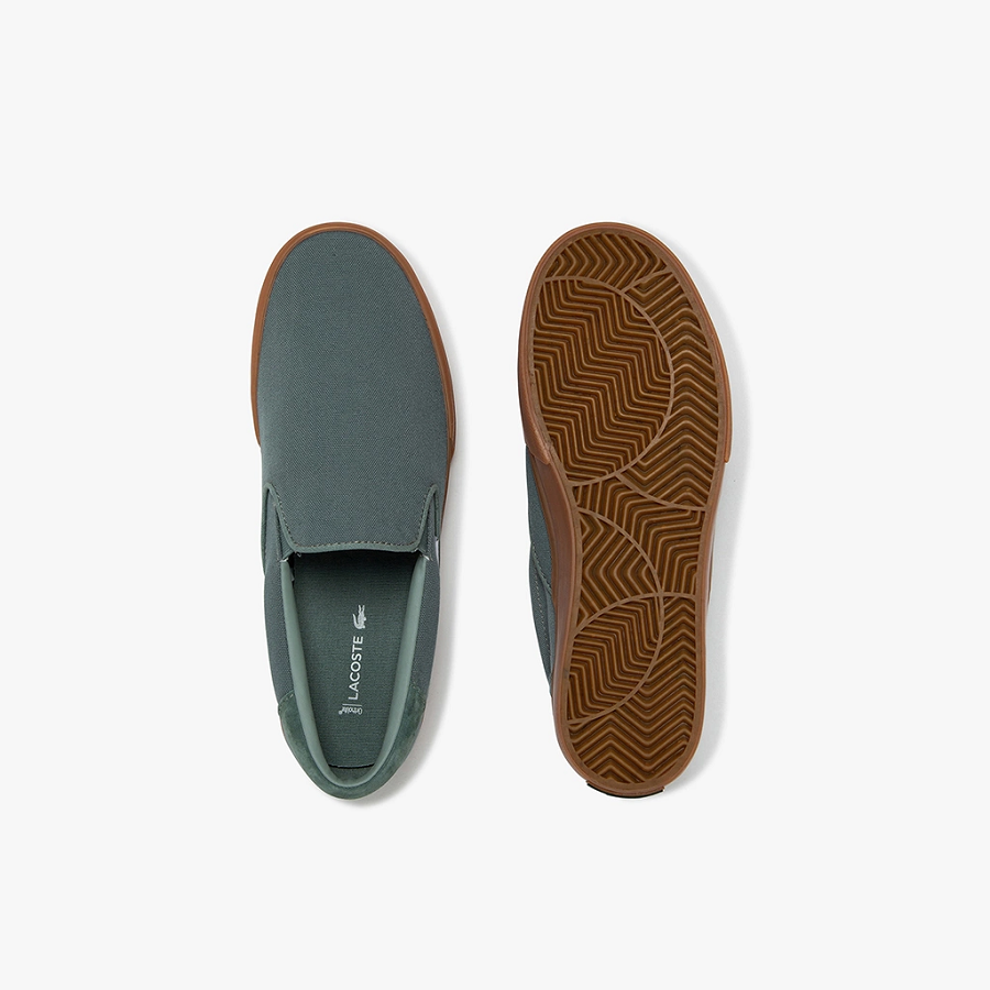 Giày Lacoste Jump Serve Slip Canvas Vulcanised Green Gum 7-42CMA0033AAT - Ảnh 4
