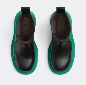 Giay Bottega Veneta Tire Chelsea Boot 'Black Acid Turquoise' 630284VBS501489