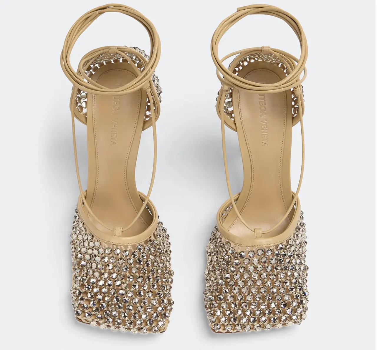 Alternative view of Giày Cao Gót Bottega Veneta  Lace-Up Sandal 'Cane Sugar' 667206V0GU12624
