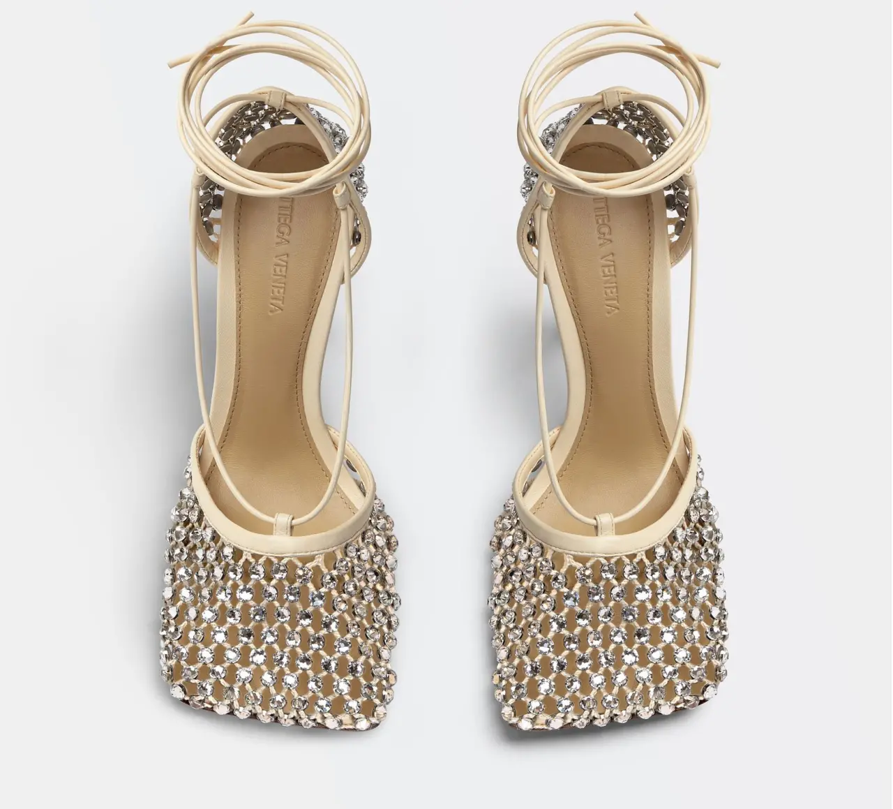Alternative view of Giày Cao Gót Bottega Veneta Lace-Up Sandal 'Toile' 667206V0GU19215