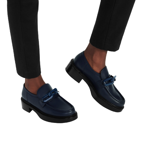 Giày Louis Vuitton Academy Loafers 'Navy Blue' 1A9R7S - Ảnh 4