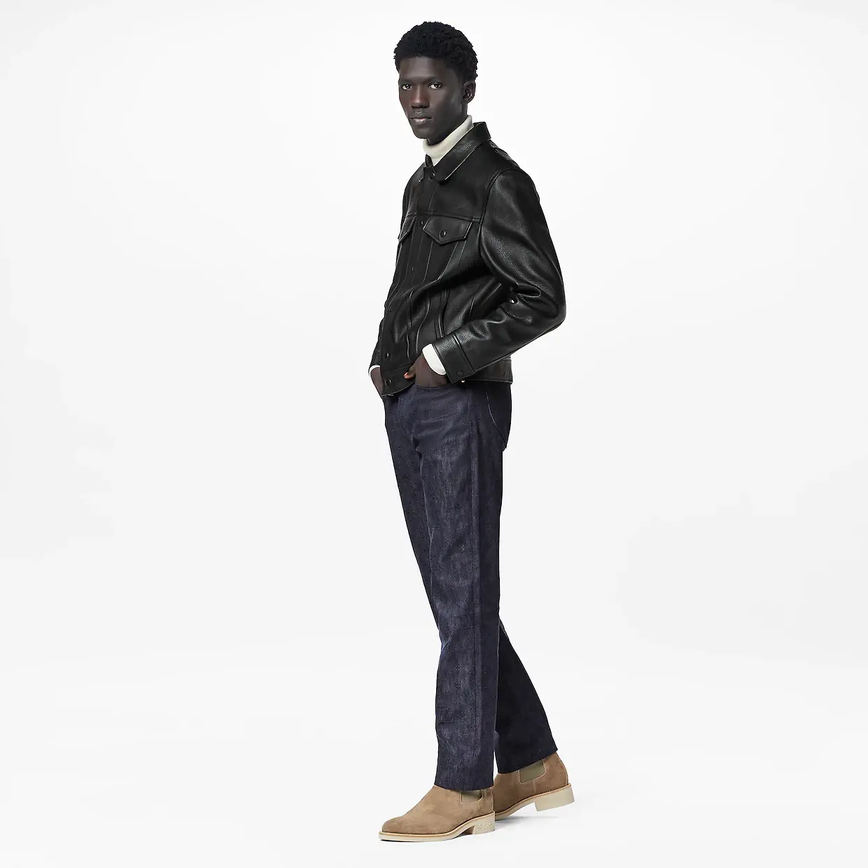 Alternative view of Giày Louis Vuitton Charonne Chelsea Boots 'Beige' 1A9HM7