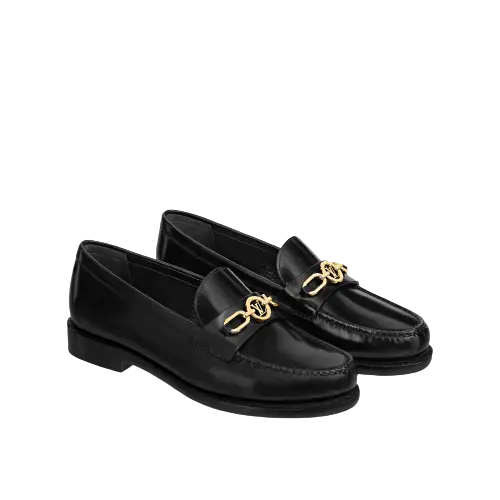 Alternative view of Giày Louis Vuitton Chess Flat Loafers 'Black' 1AA1X4