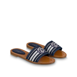 Alternative view of Dép Louis Vuitton Lock It Flat Mules 'Blue' 1AADIV