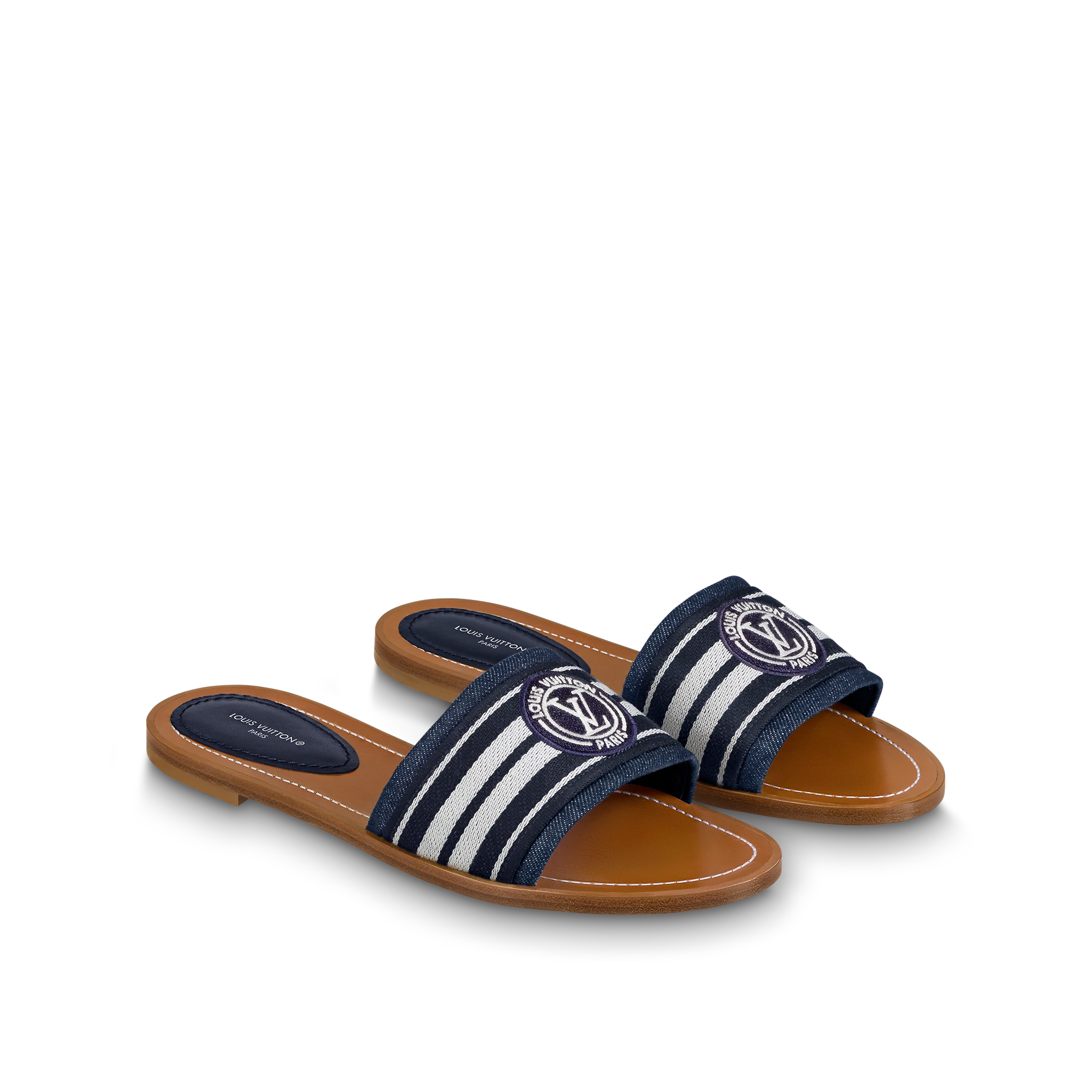 Dép Louis Vuitton Lock It Flat Mules 'Blue' 1AADIV - Ảnh 2