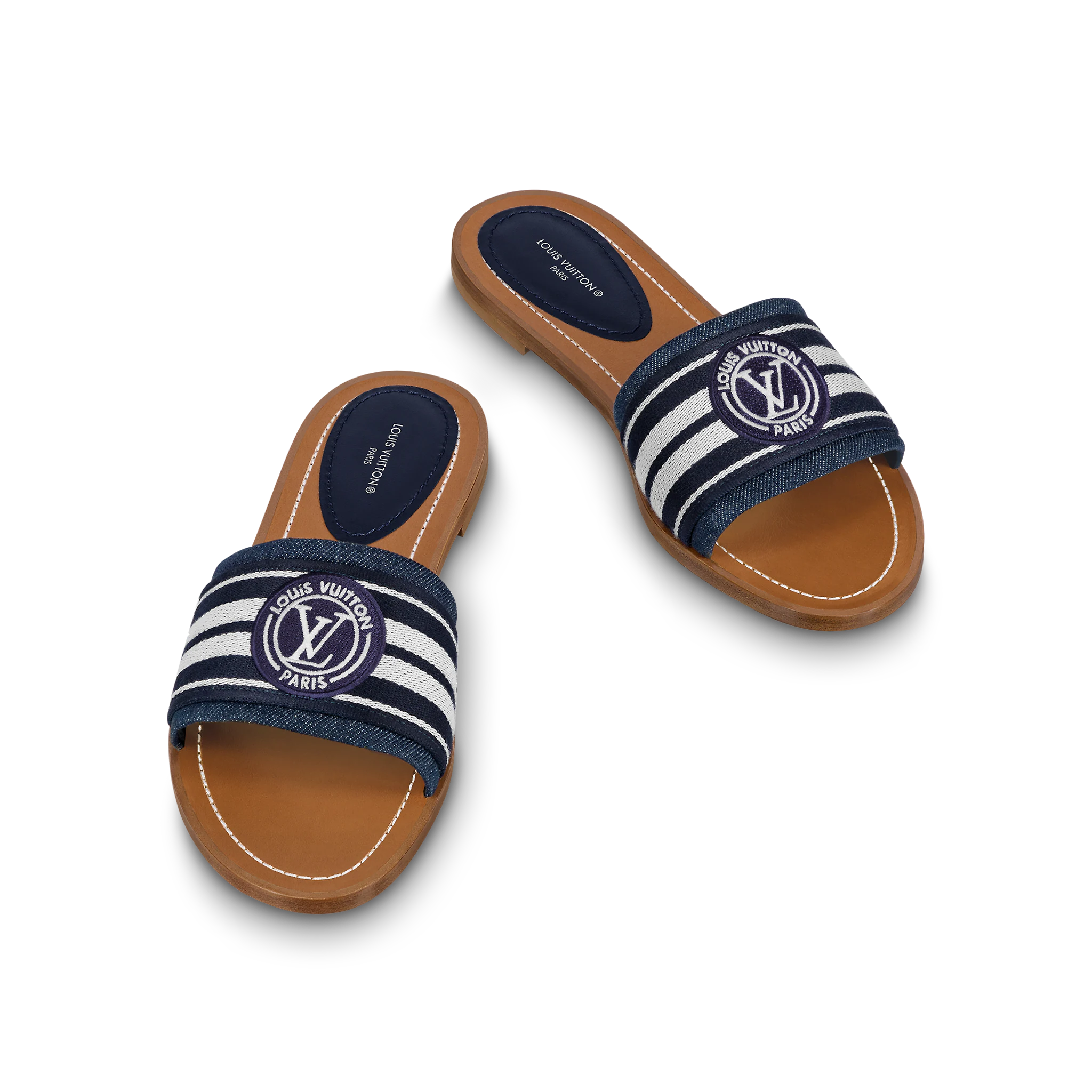 Dép Louis Vuitton Lock It Flat Mules 'Blue' 1AADIV - Ảnh 3