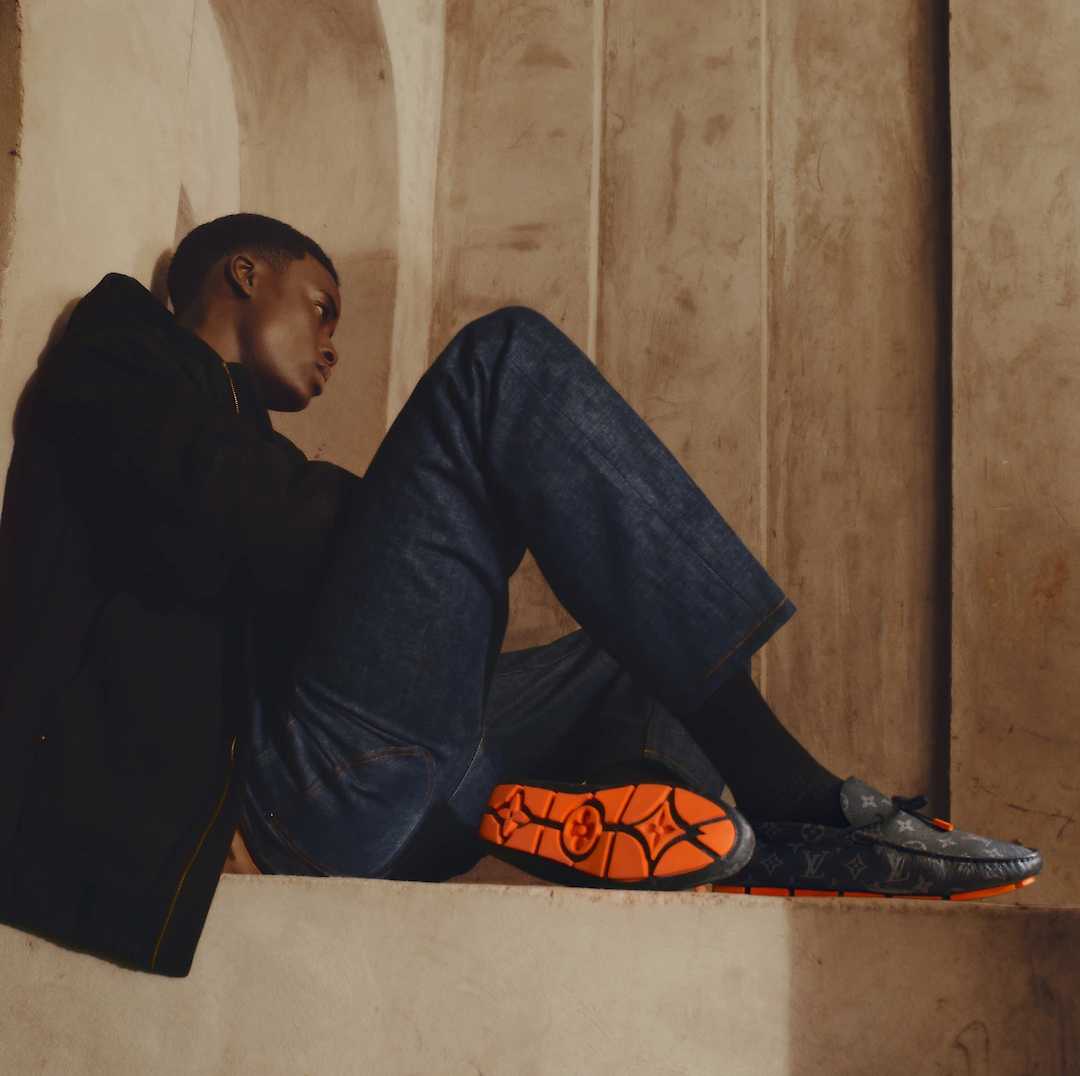 Giày Louis Vuitton Driver Moccasins 'Eclipse' 1AAF38 - Ảnh 4