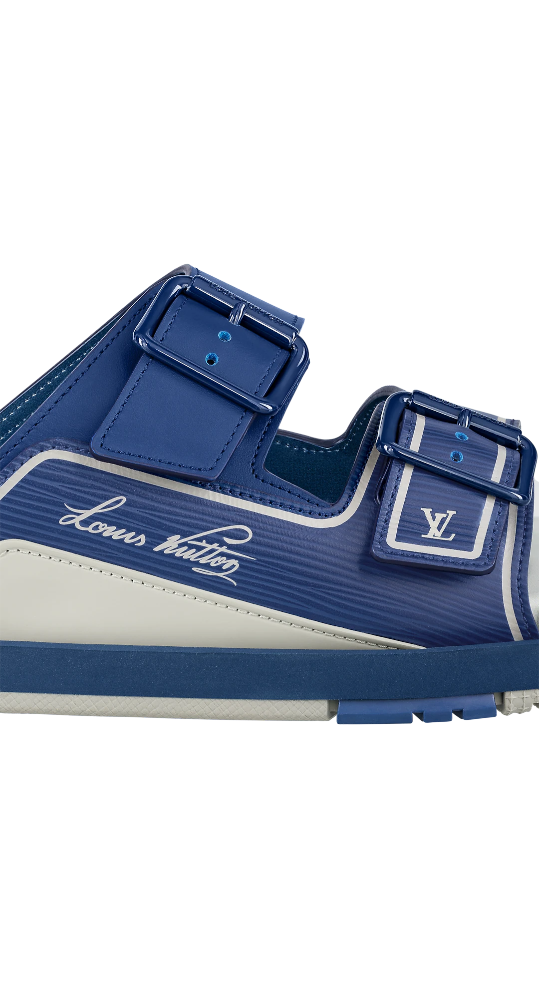 Dép Louis Vuitton LV Trainer Mules 'Blue' 1AA6SC - Ảnh 4