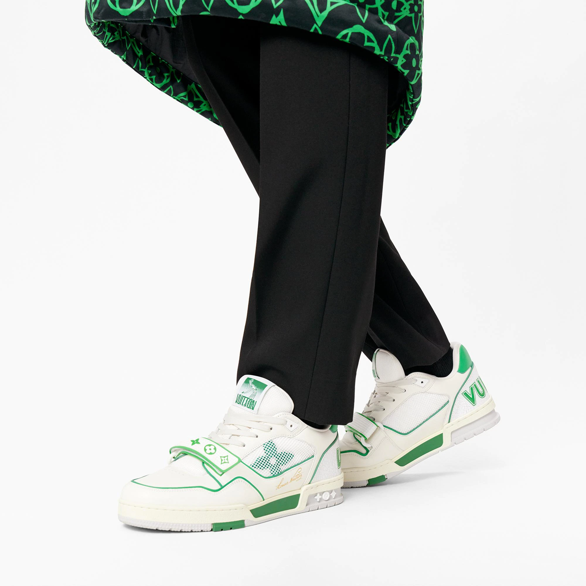 Giày Louis Vuitton LV Trainers 2021 'Green ' 1A98UX - Ảnh 2