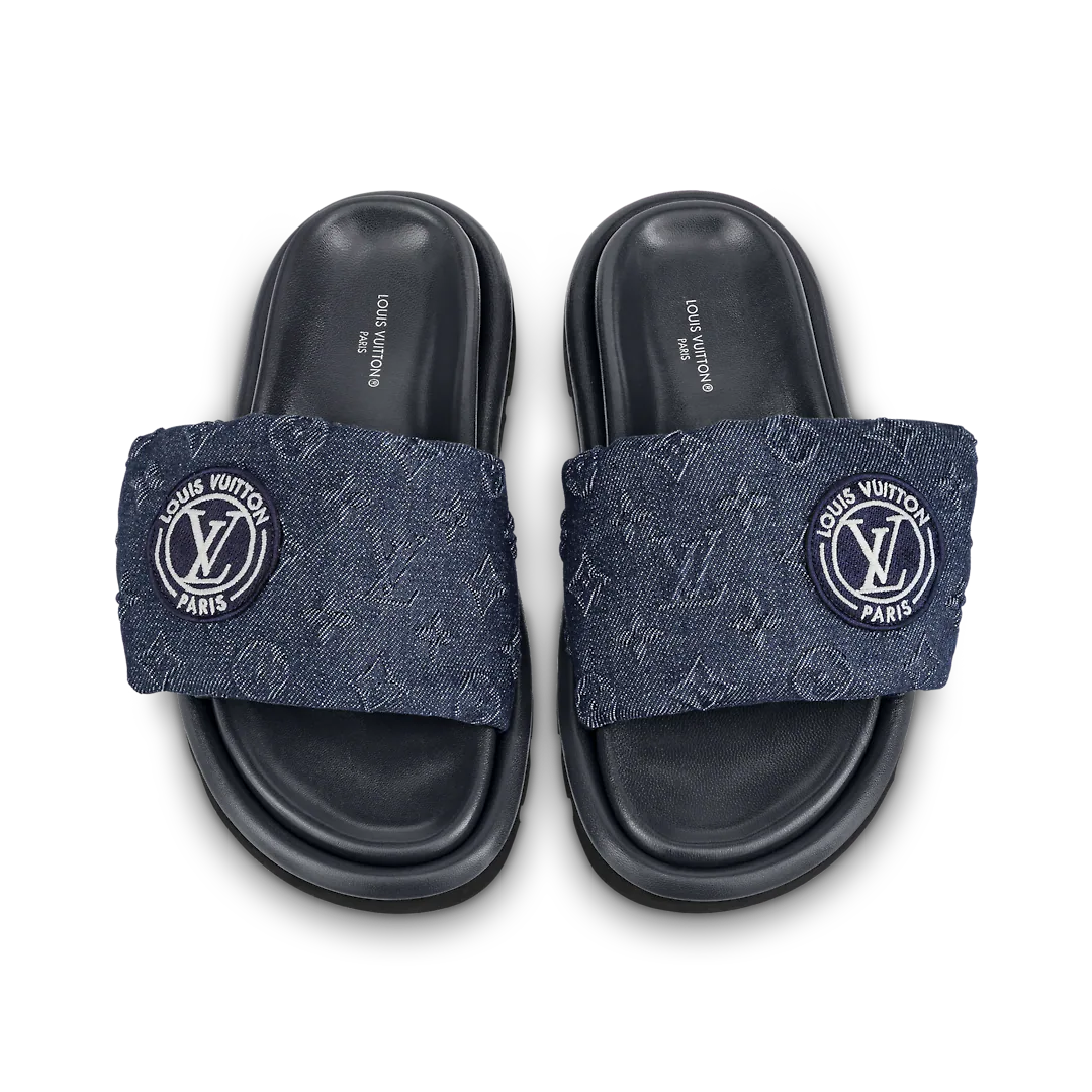 Dép Louis Vuitton Pool Pillow Flat Comfort Mules 'Blue' 1AABLU - Ảnh 3