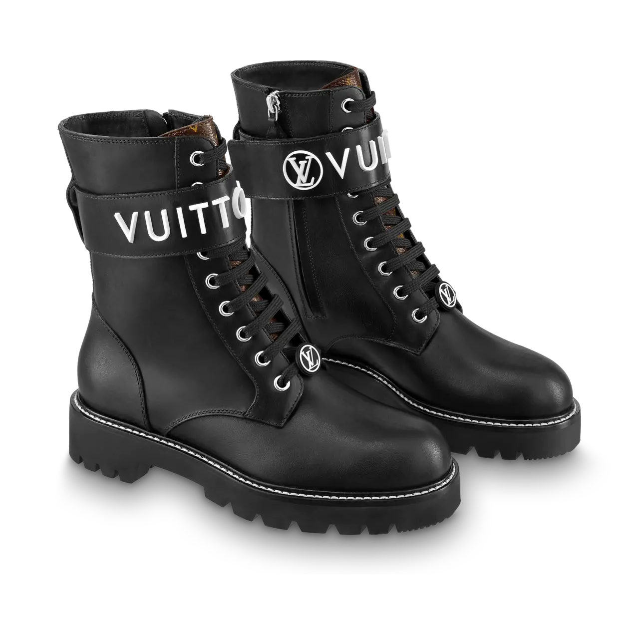 Alternative view of Giày Louis Vuitton Territory Flat Ranger Boots 'Black' 1A9HAI