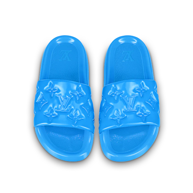 Dép Louis Vuitton Waterfront Mules 'Blue' 1A9ZM7 - Ảnh 3