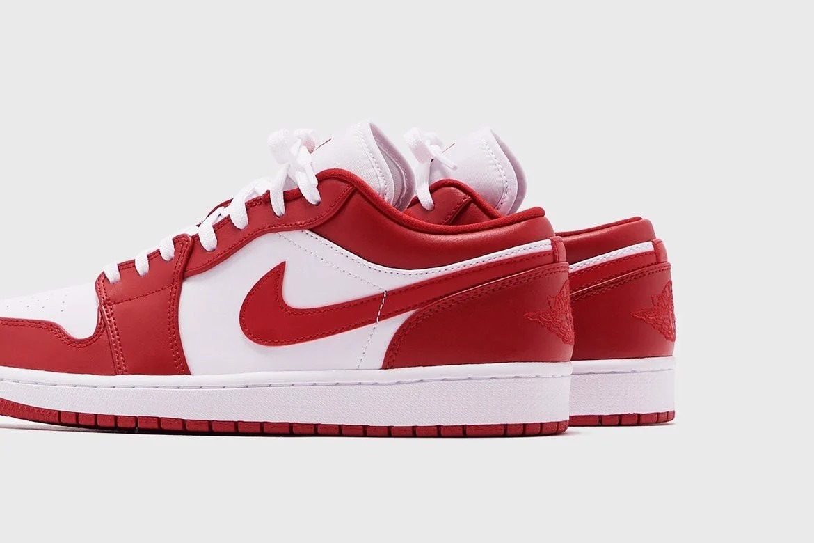 Giày Nike Air Jordan 1 Low Gym Red White (GS) 553560-611 - Ảnh 2