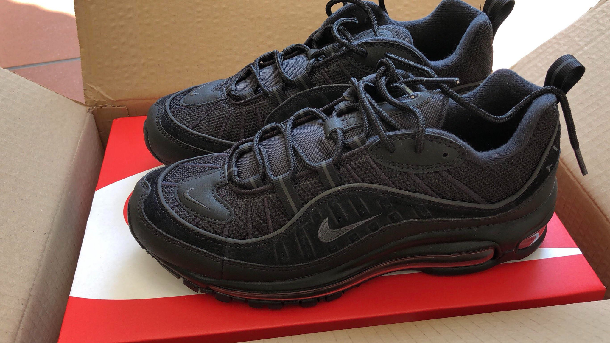 Giày Nike Supreme x Air Max 98 'Black' 844694-001 - Ảnh 6