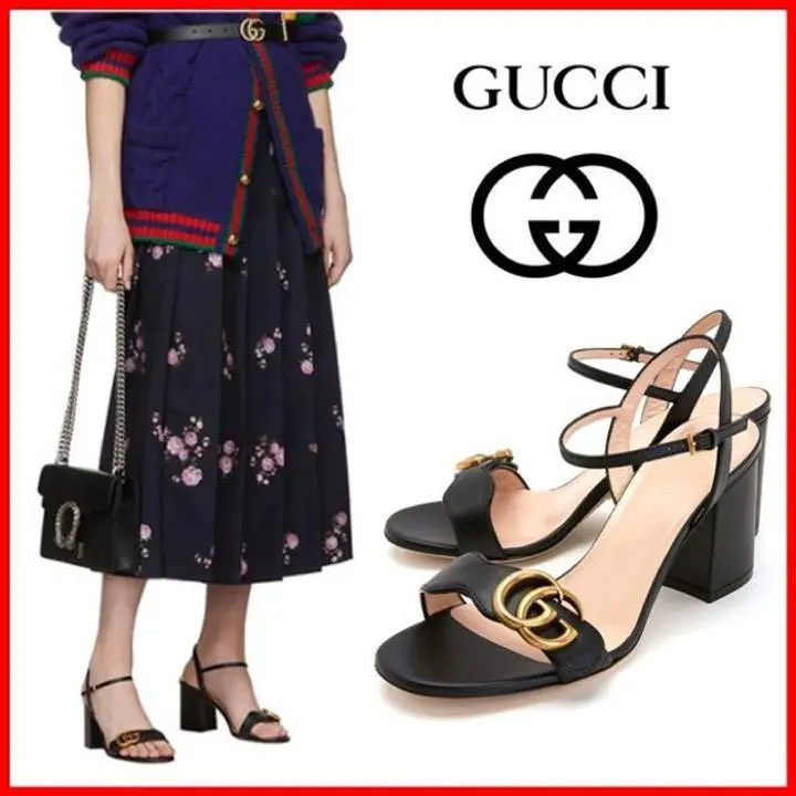 Alternative view of Giày Gucci Leather Mid-heel Sandal ‎453379-A3N00-1000