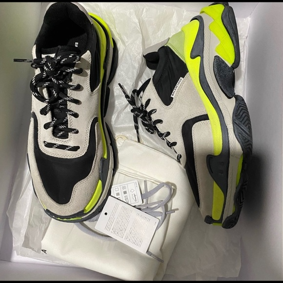 Giày Balenciaga Triple S Trainer Grey Yellow Fluo 524039-W09OH-1293 - Ảnh 5