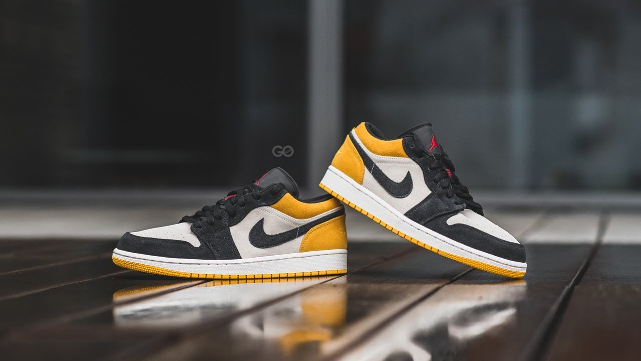 Giày Nike Air Jordan 1 Low Sail University Gold Black 553558-127 - Ảnh 5