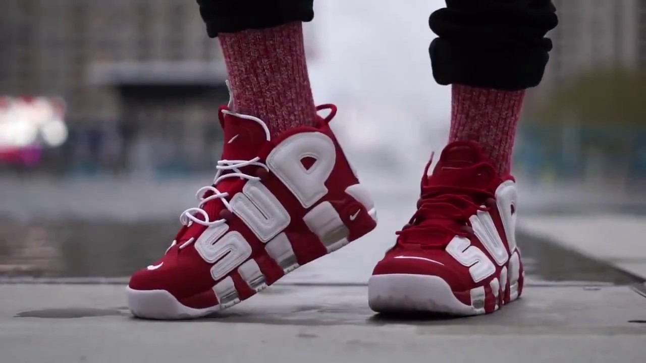 Giày Nike Supreme x Air More Uptempo 'Red' 902290-600 - Ảnh 5