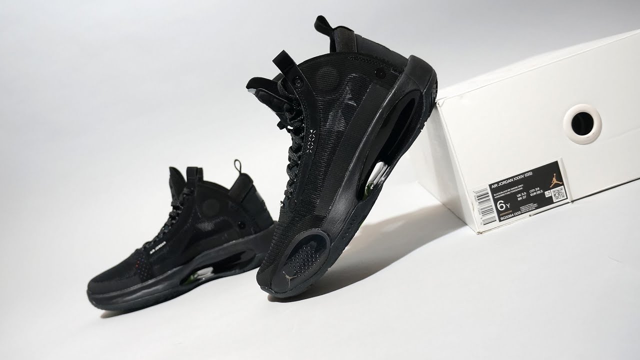 Giày Nike Air Jordan 34 GS 'Black Cat' BQ3384-003 - Ảnh 6