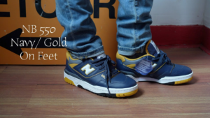 Alternative view of Giày New Balance 550 'Navy Yellow' BB550MA1
