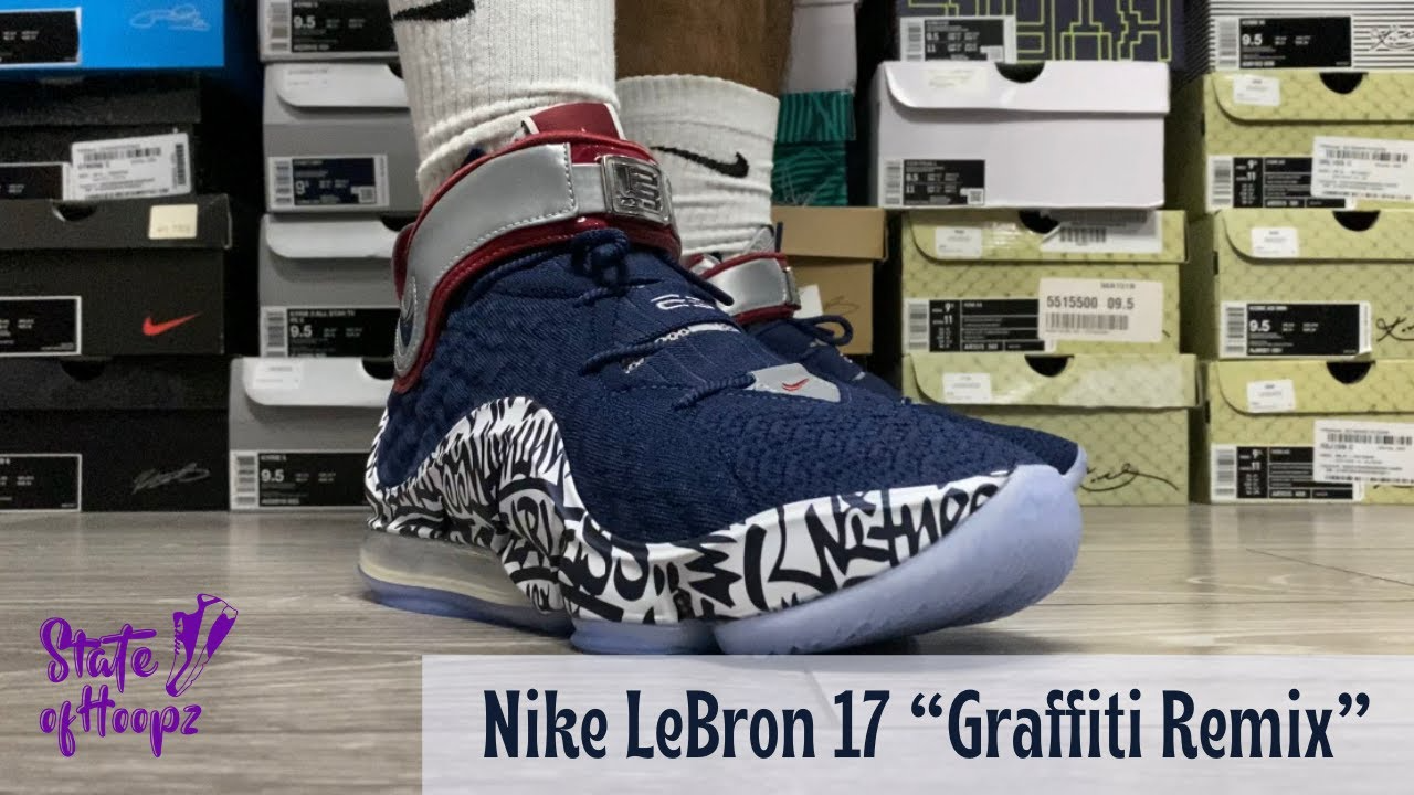 Giày Nike LeBron 17 EP 'LeBron 4 Cold Blue Graffiti' CT6052-400 - Ảnh 5