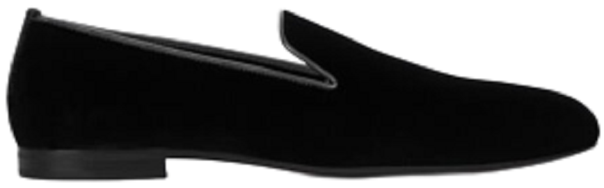 Giày Saint Laurent Smoking 15 Slippers In Velvet 'Black'