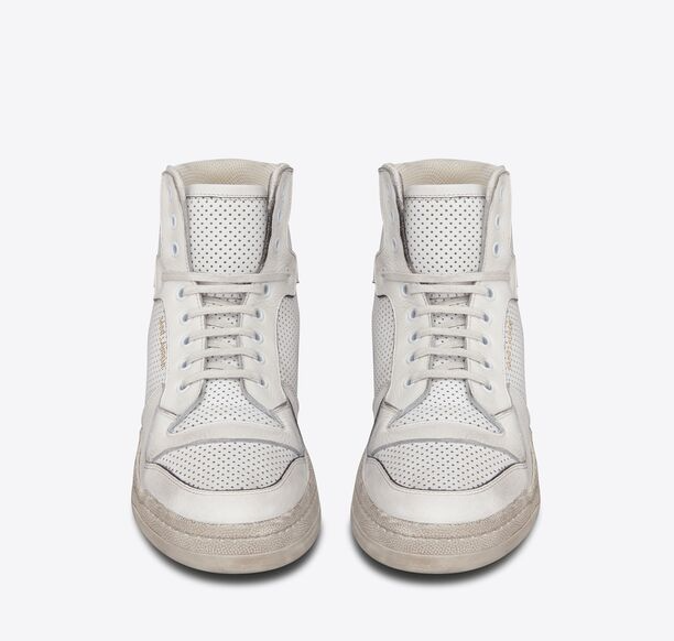 Giay Saint Laurent SL24 Mid-top 'White' 610619-04LB0-9030