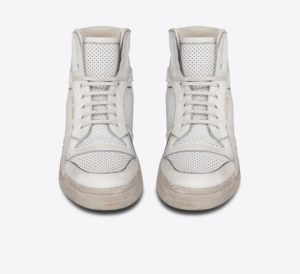 Alternative view of Giày Saint Laurent SL 24 Mid Top In Used Look Leather 'Optic White'