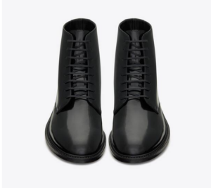 Alternative view of Giày Saint Laurent Army Laced Boots In Shiny Leather 'Black' 6323581YZ001000