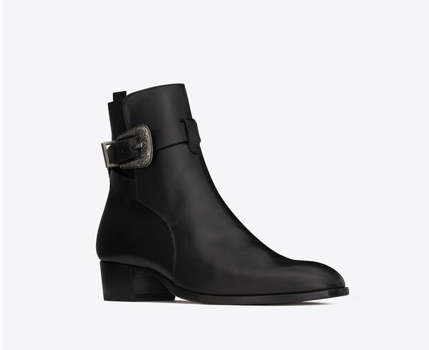 Giày Saint Laurent Wyatt Jodhpur Boots Black 68830228N001000 - Ảnh 3