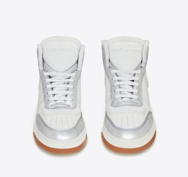 Giay Saint Laurent SL 80 Mid-top 'Silver' 713655AAAWS1047