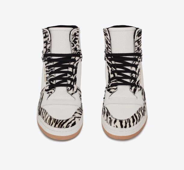 Giay Saint Laurent SL 24 Mid-top 'Zebra' 713857-AAAXE-2039
