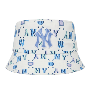 Mũ MLB Monogram Bucket Hat NY Yankees White 3AHTM0523-50WHS