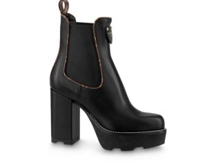 Giày Louis Vuitton LV Beaubourg Platform Ankle Boots 'Black' 1AABB7