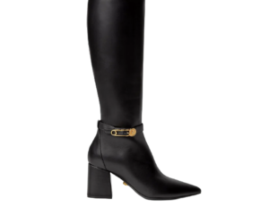 Giày Versace Safety Pin Knee High Boots Black 1003676-DVT2P-1B00V